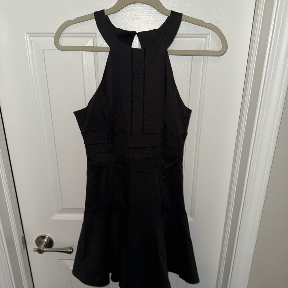 Parker Black Halter Fit and Flare Mini Dress